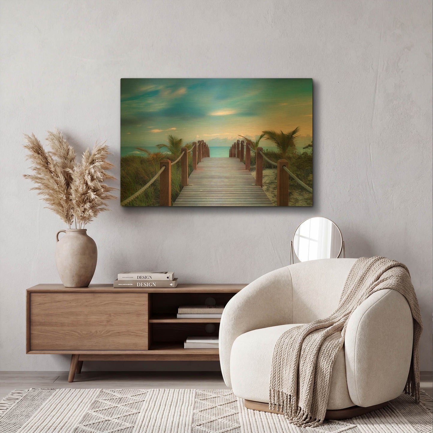 'Paradise Path' By Dennis Frates Gold Metal Wall Art