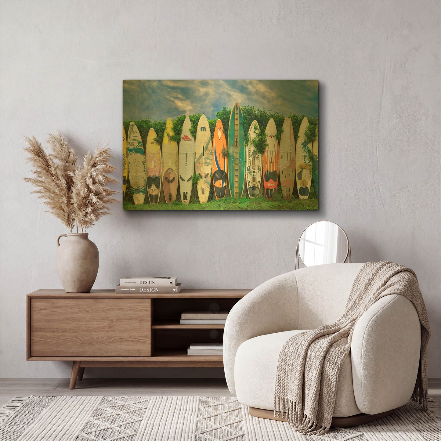 'Surfboards' By Dennis Frates Gold Metal Wall Art