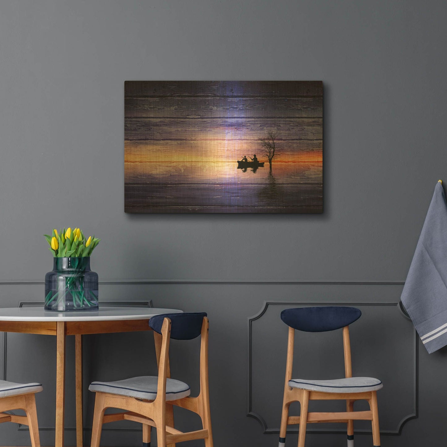 'Moonlit Reverie' By Bess Hamiti Gold Metal Wall Art