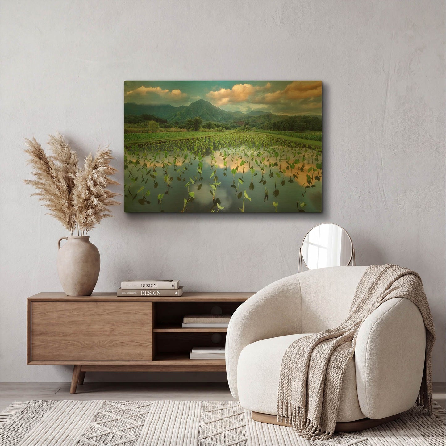 'Emerald Landscape' By Dennis Frates Gold Metal Wall Art