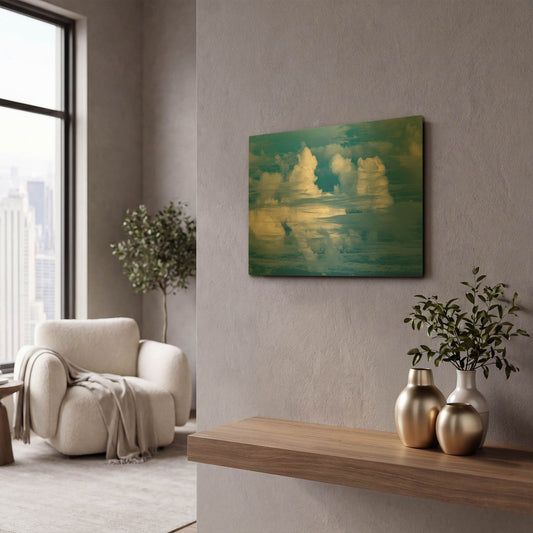 'In the Clouds' By Dennis Frates Gold Metal Wall Art
