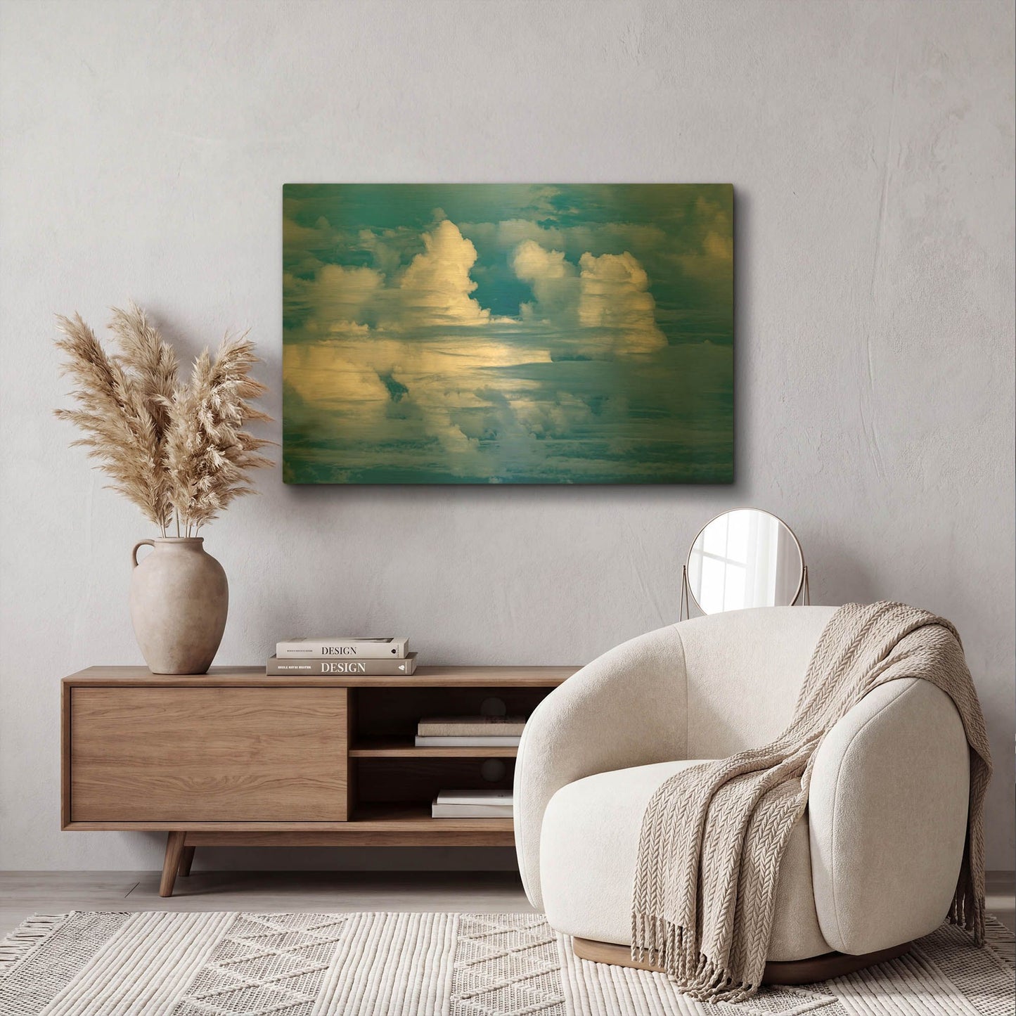 'In the Clouds' By Dennis Frates Gold Metal Wall Art