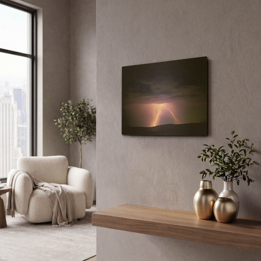 'Lightning' By Dennis Frates Gold Metal Wall Art
