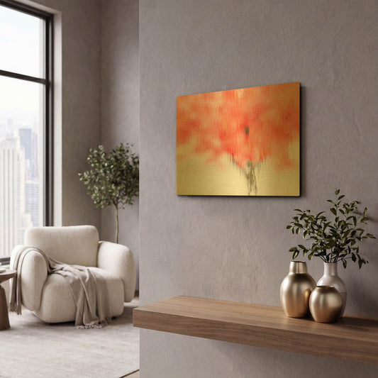 'Coral Window' By Dennis Frates Gold Metal Wall Art