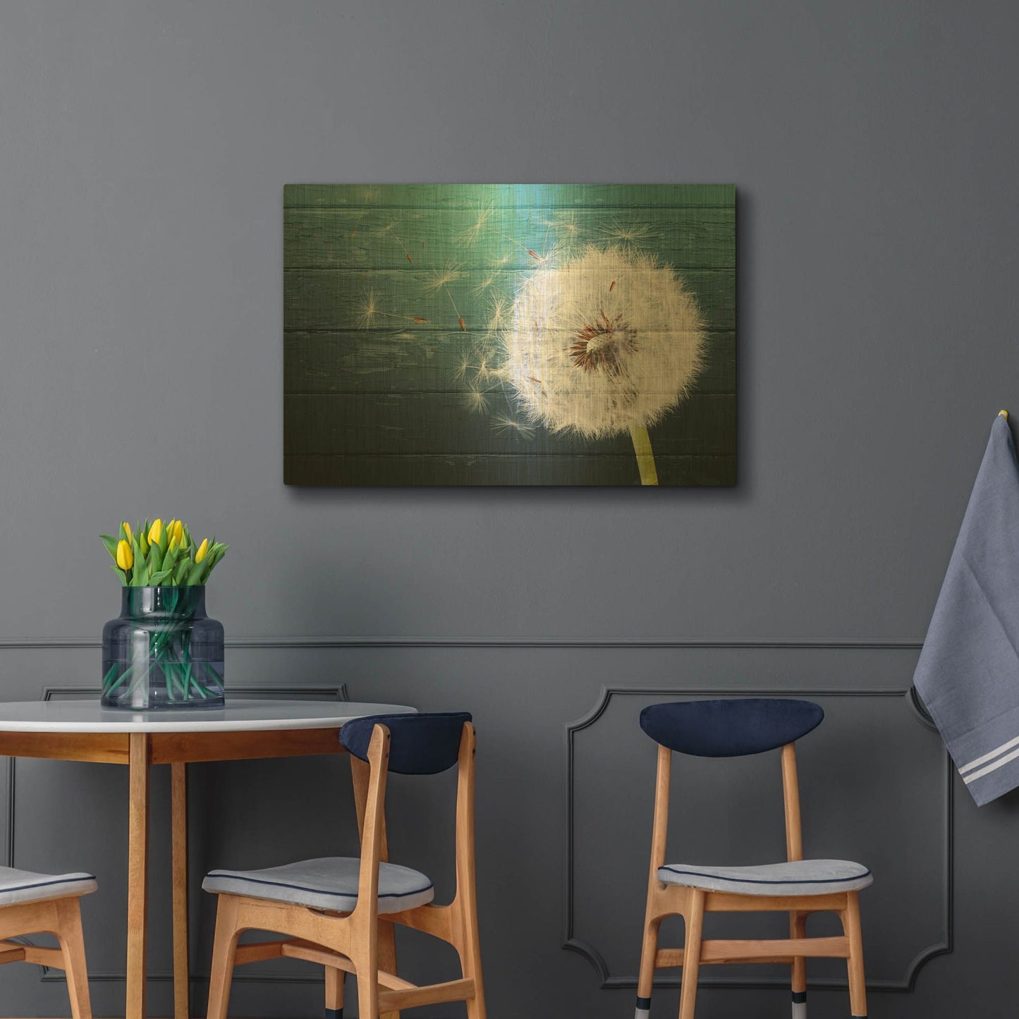 'Dandi Blue' By Bess Hamiti Gold Metal Wall Art