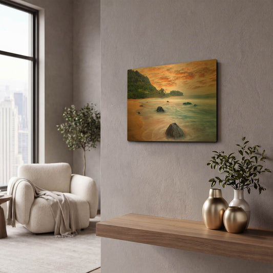 'Peachy Keen' By Dennis Frates Gold Metal Wall Art