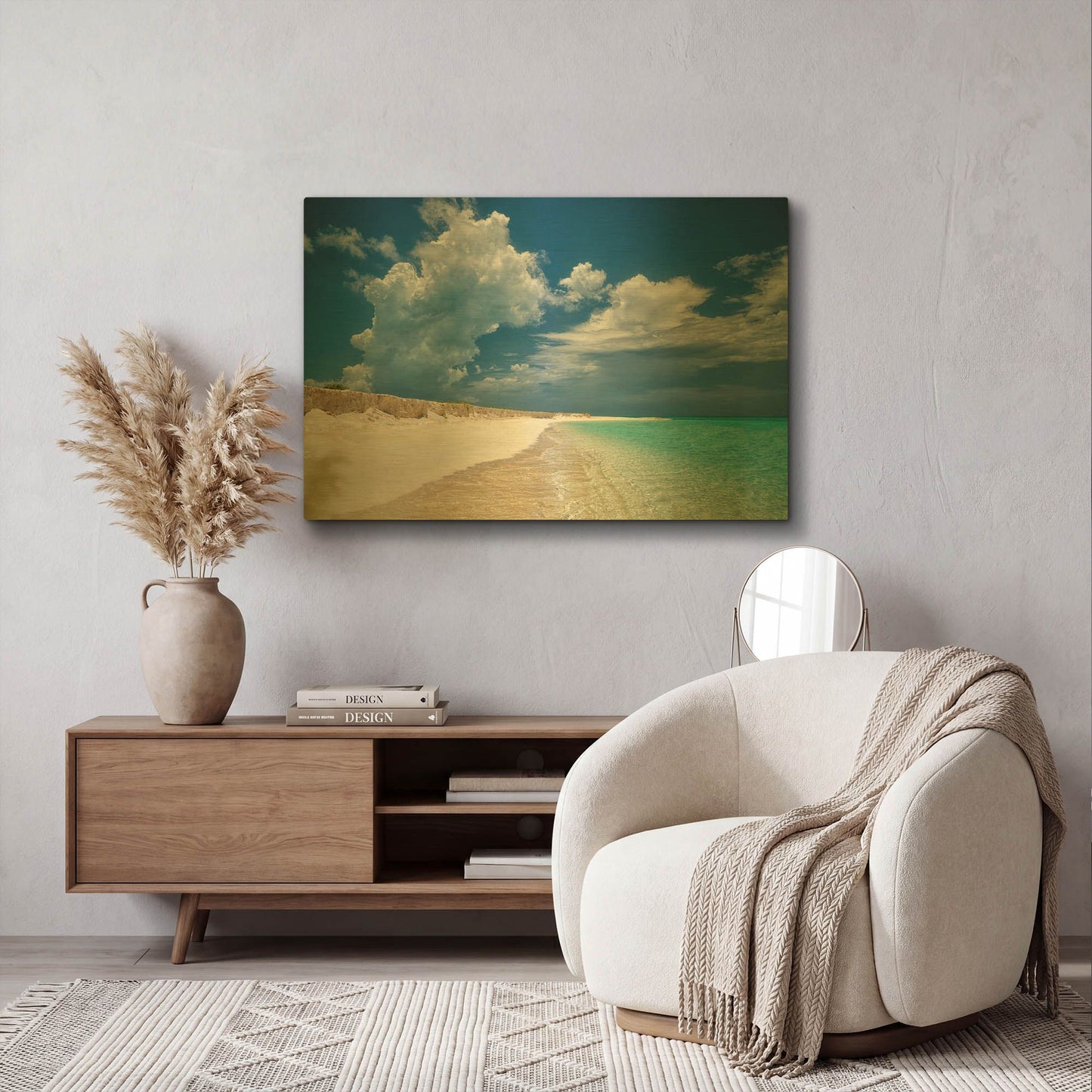 'Dream Beach' By Dennis Frates Gold Metal Wall Art