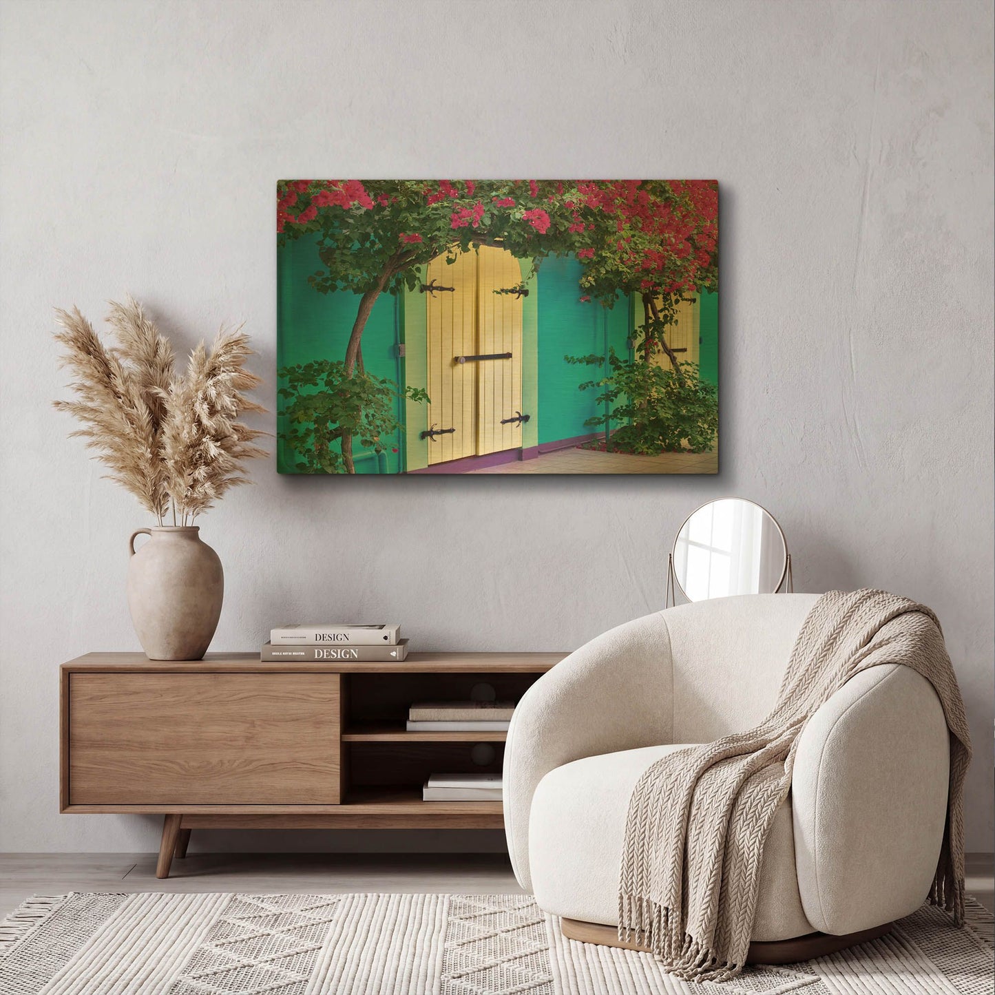 'Double Doors' By Dennis Frates Gold Metal Wall Art