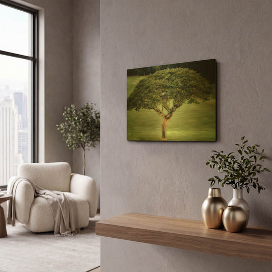 'Single Tree' By Dennis Frates Gold Metal Wall Art