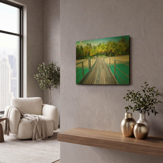 'Path to Calm' By Dennis Frates Gold Metal Wall Art