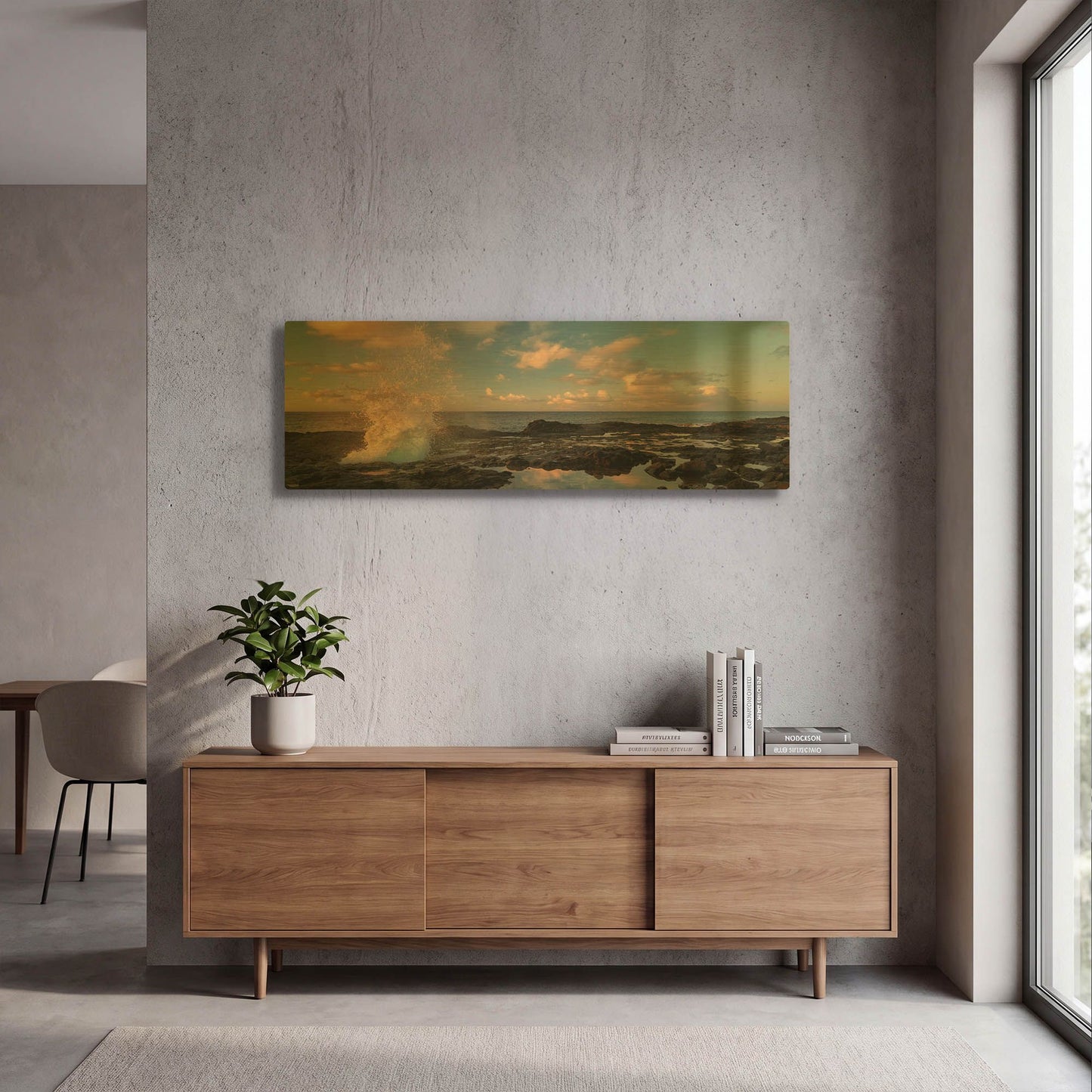 'Crashing' By Dennis Frates Gold Metal Wall Art