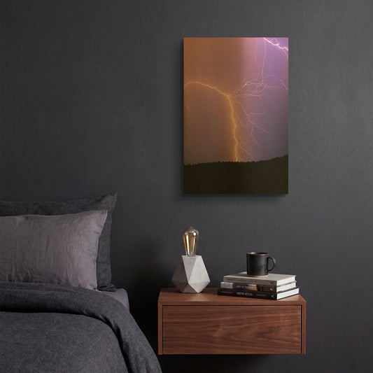'Lightning II' By Dennis Frates Gold Metal Wall Art
