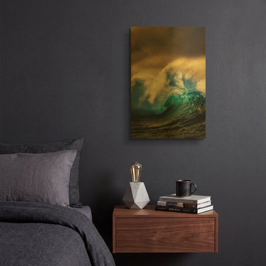 'Crest II' By Dennis Frates Gold Metal Wall Art