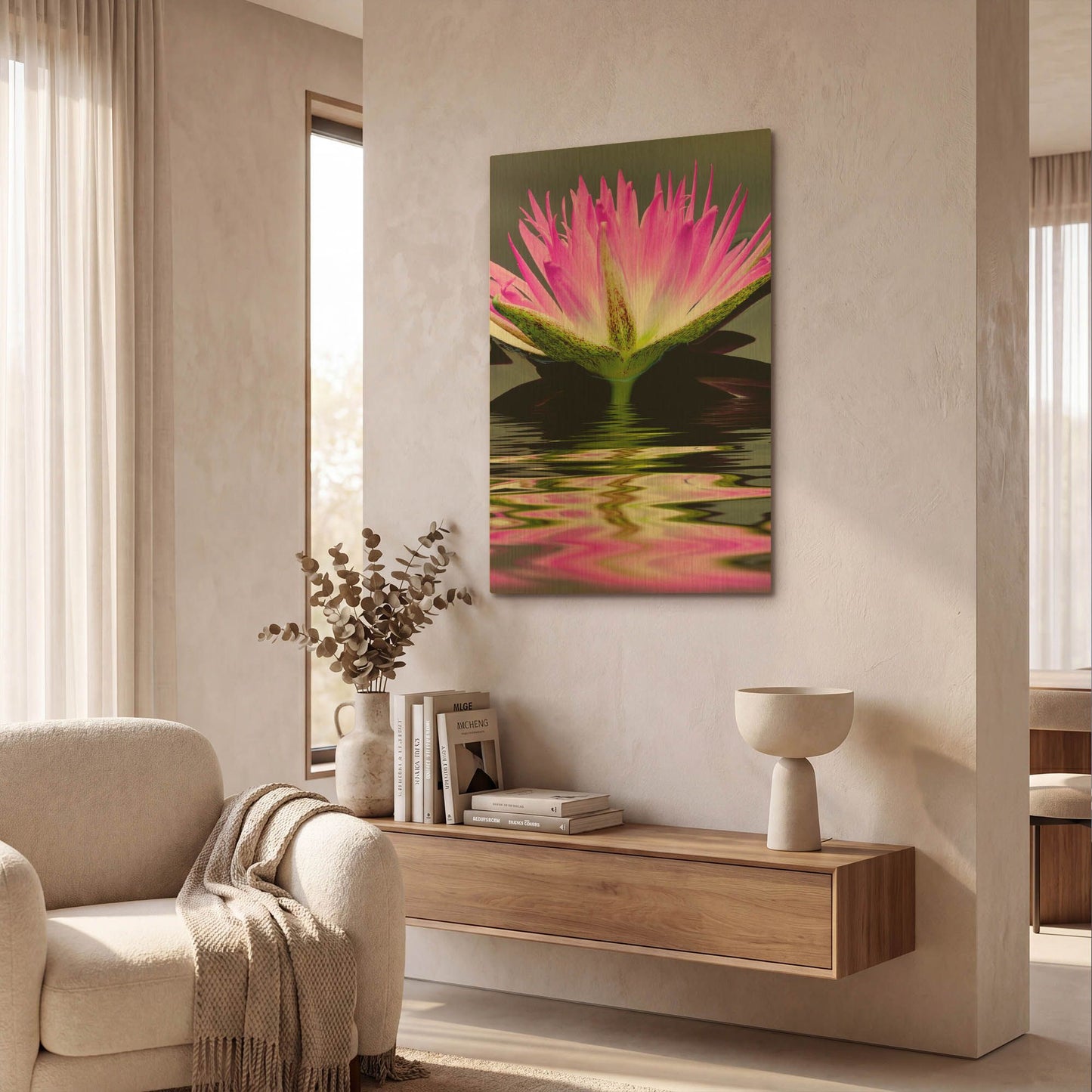 'Purple Reflection' By Dennis Frates Gold Metal Wall Art