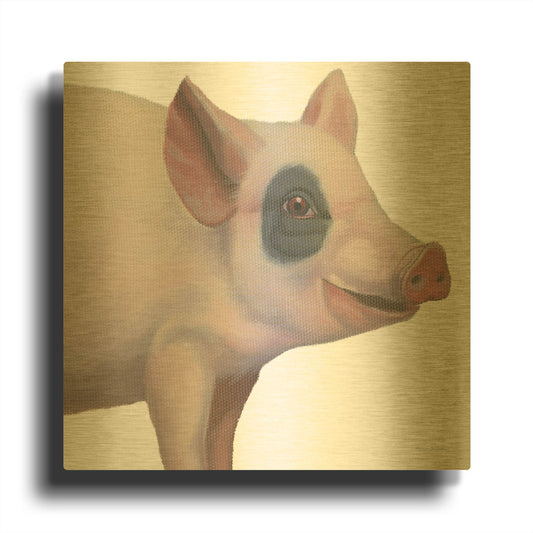 'Bacon, Bits and Ham 2' By Myles Sullivan Gold Metal Wall Art