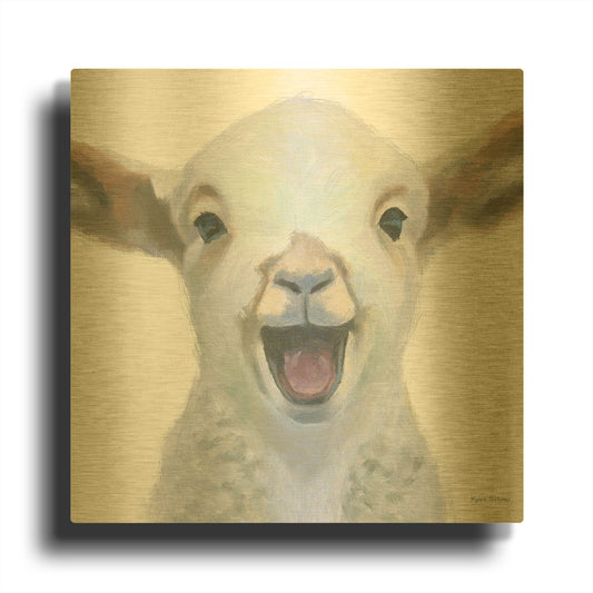 'Farm Friends 1' By Myles Sullivan Gold Metal Wall Art