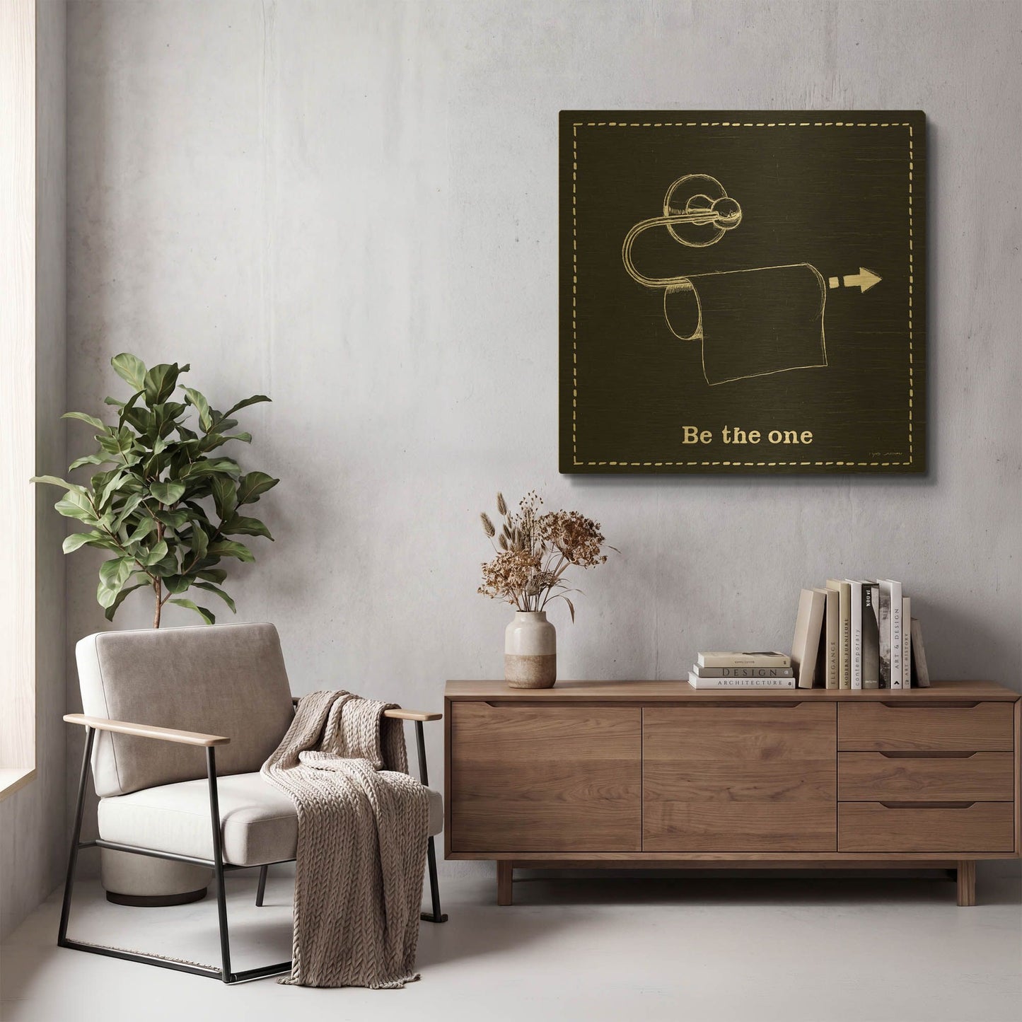 'Home Improvement 4 Black' By Myles Sullivan Gold Metal Wall Art