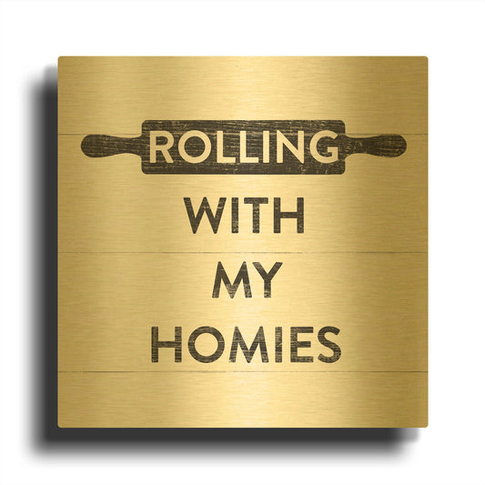 'Bake 1 Farmhouse' By Wild Apple Portfolio Gold Metal Wall Art