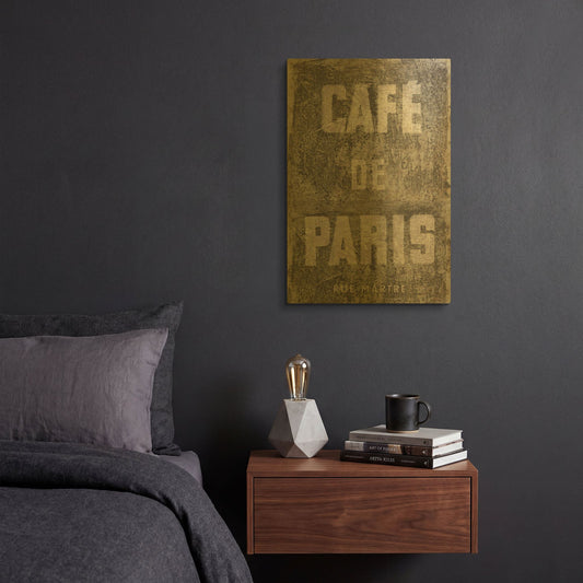 'Cafe de Paris' By Wild Apple Portfolio Gold Metal Wall Art