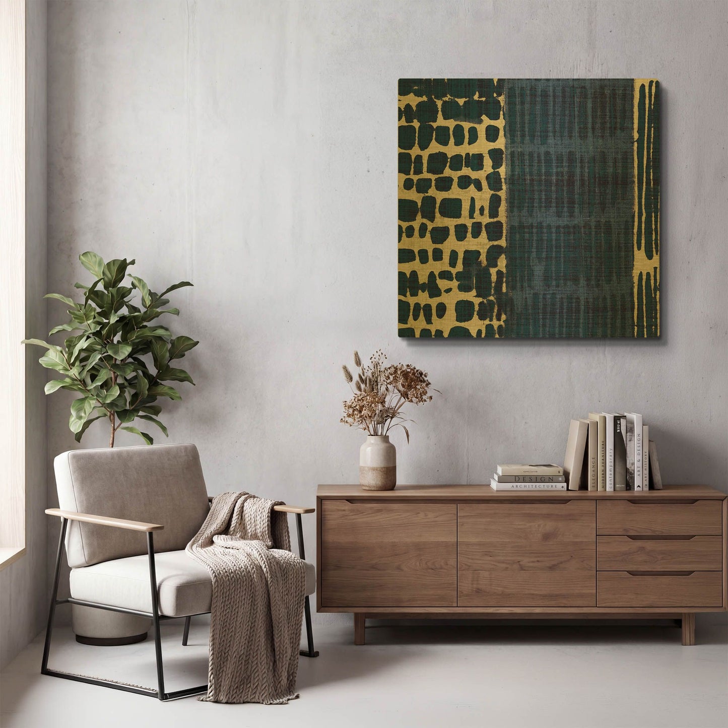 'Indigo Batik 1' By Wild Apple Portfolio Gold Metal Wall Art