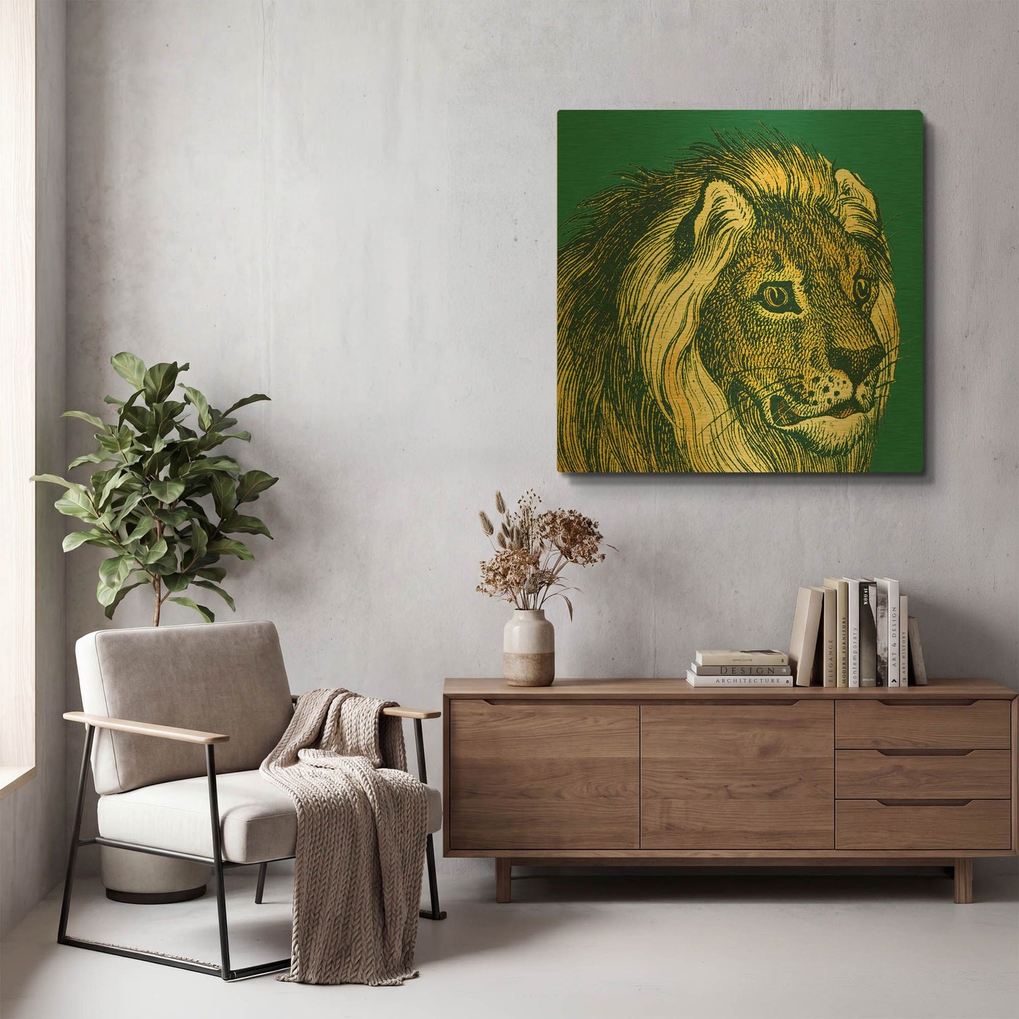 'Jungle Flair 3' By Wild Apple Portfolio Gold Metal Wall Art