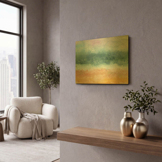 'Beach' By Linda Woods Gold Metal Wall Art