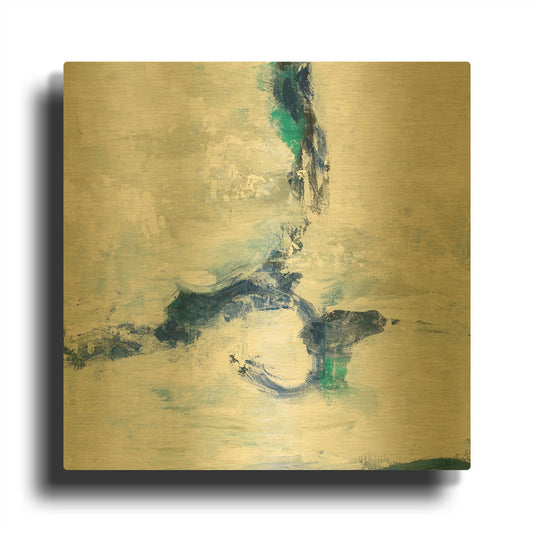 'White And Blue' By Silvia Vassileva Gold Metal Wall Art