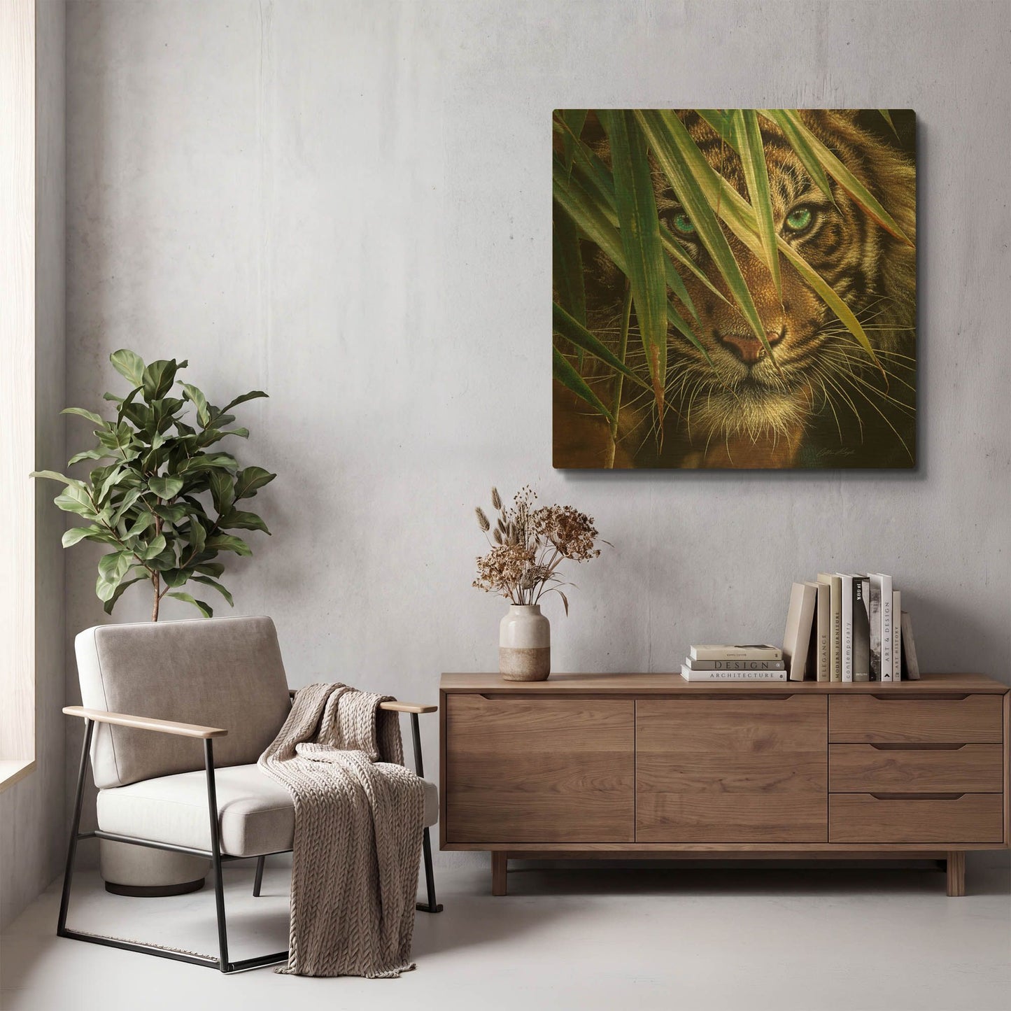 'Tiger Eyes' By Collin Bogle Gold Metal Wall Art