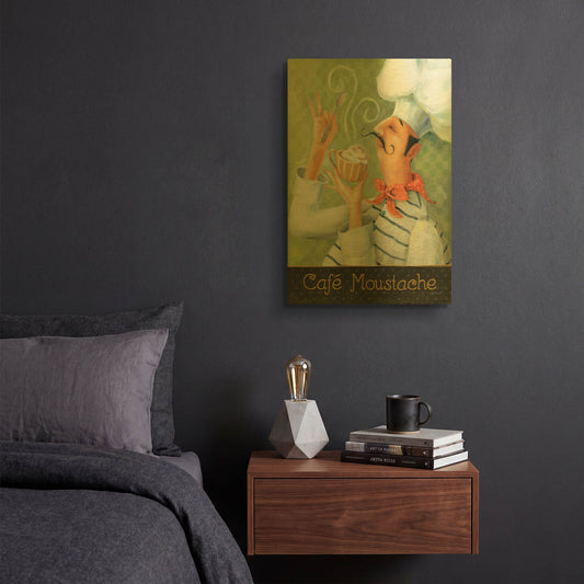 'Cafe Moustache II' By Lisa Audit Gold Metal Wall Art