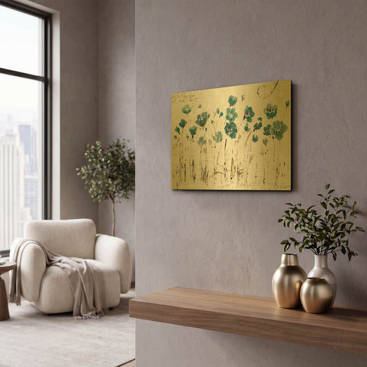 'Abstract Balance IV Blue' By Lisa Audit Gold Metal Wall Art