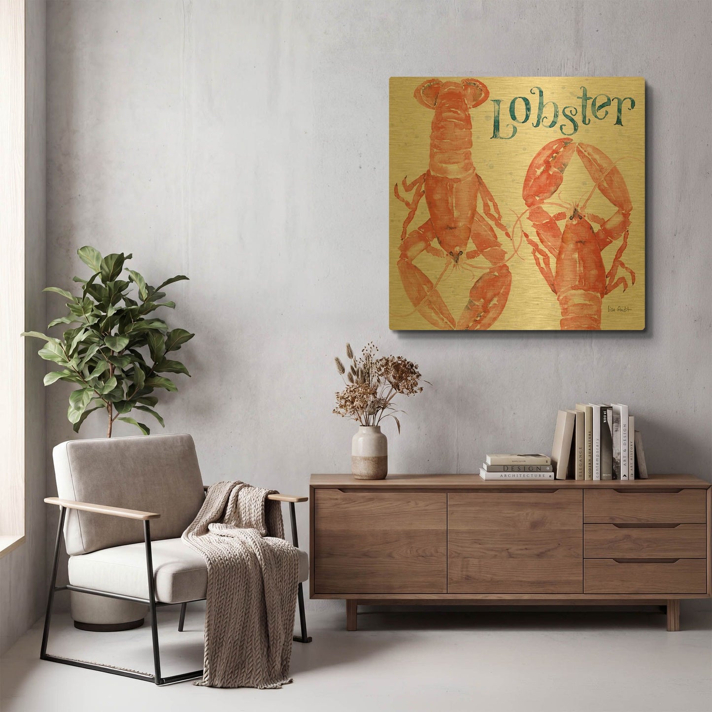'Beach House Kitchen VI' By Lisa Audit Gold Metal Wall Art