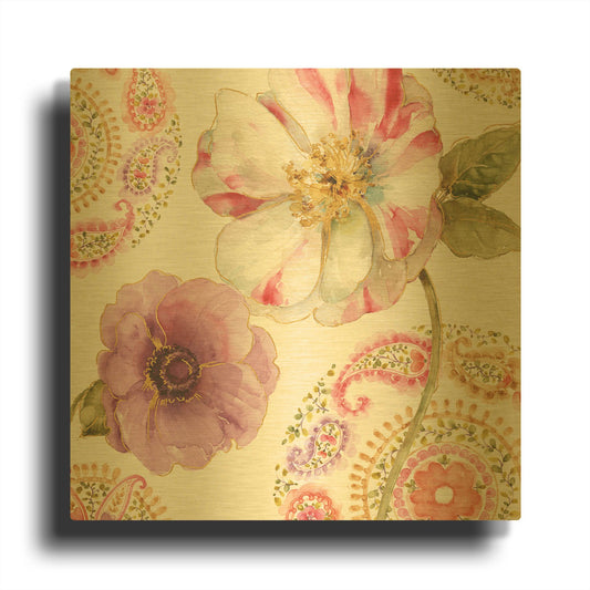 'Rainbow Seeds Paisley I' By Lisa Audit Gold Metal Wall Art