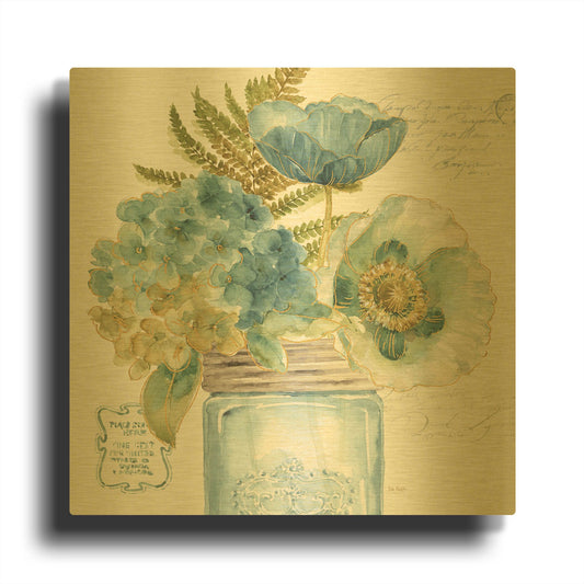 'My Greenhouse Bouquet III' By Lisa Audit Gold Metal Wall Art
