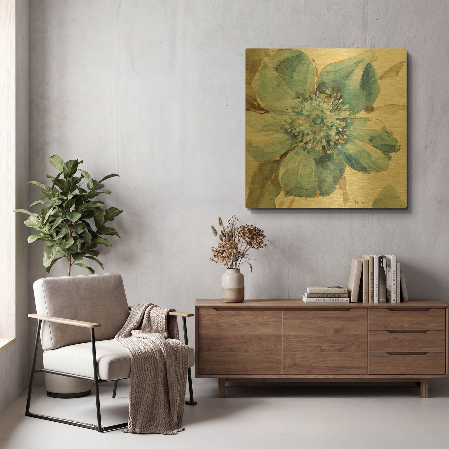 'Indigold VI' By Lisa Audit Gold Metal Wall Art