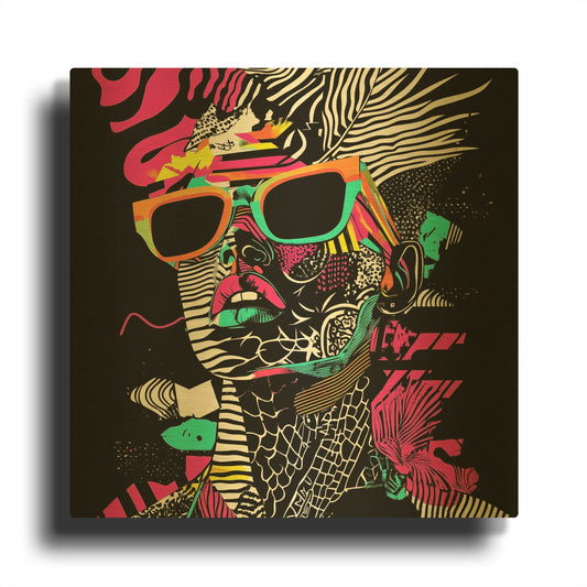 'Neon Night 2' By Rich Monet Gold Metal Wall Art
