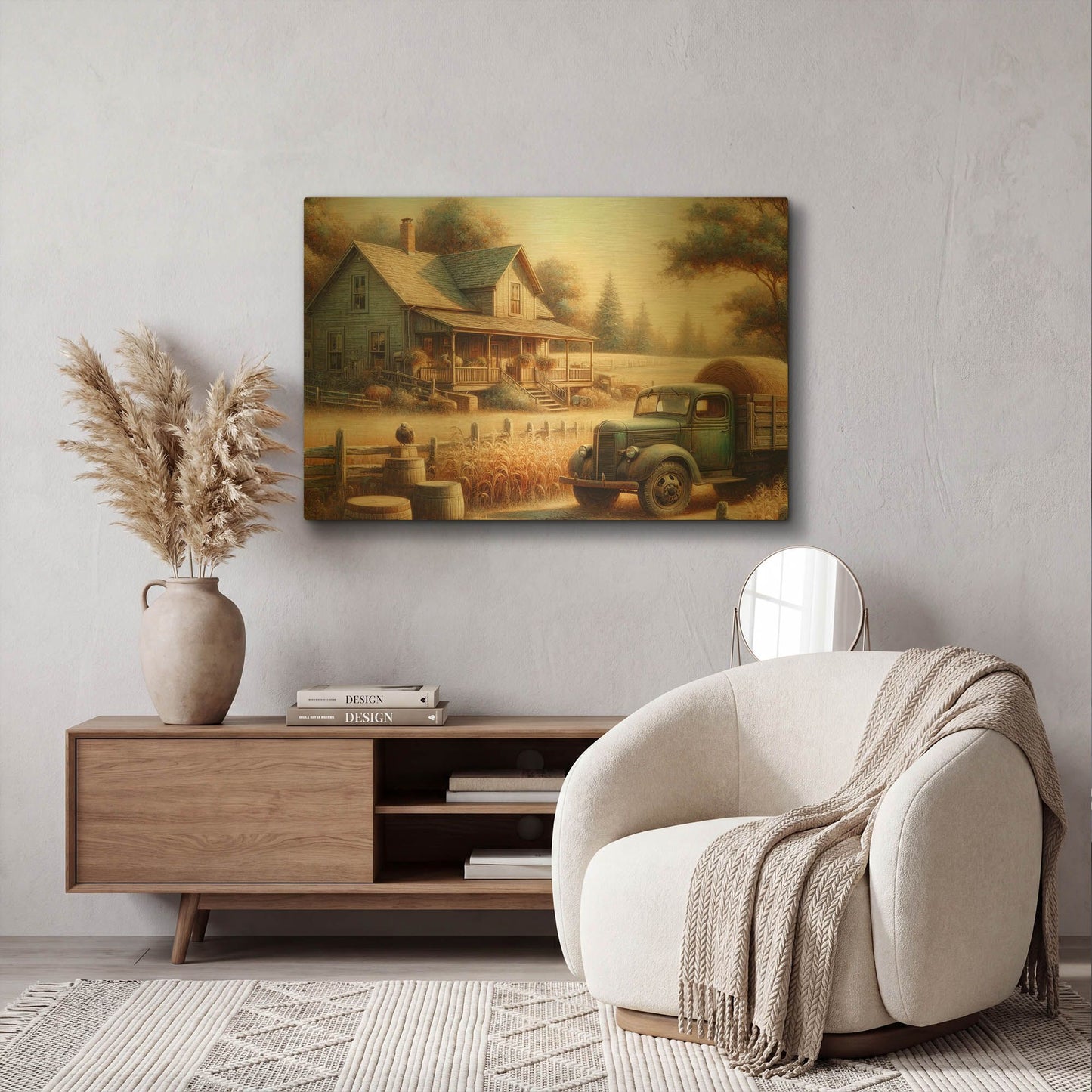'Farmhouse Autumn' By Rich Monet Gold Metal Wall Art