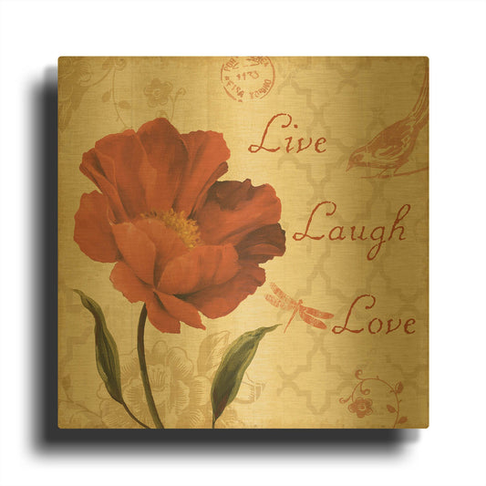 'Live Laugh Love' By Lisa Audit Gold Metal Wall Art