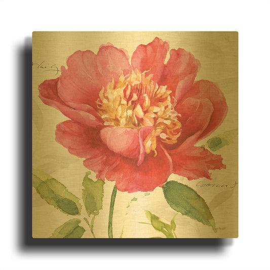 'Pink Garden II' By Lisa Audit Gold Metal Wall Art
