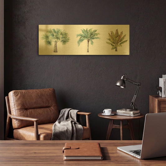'Mixed Greens XV' By Lisa Audit Gold Metal Wall Art