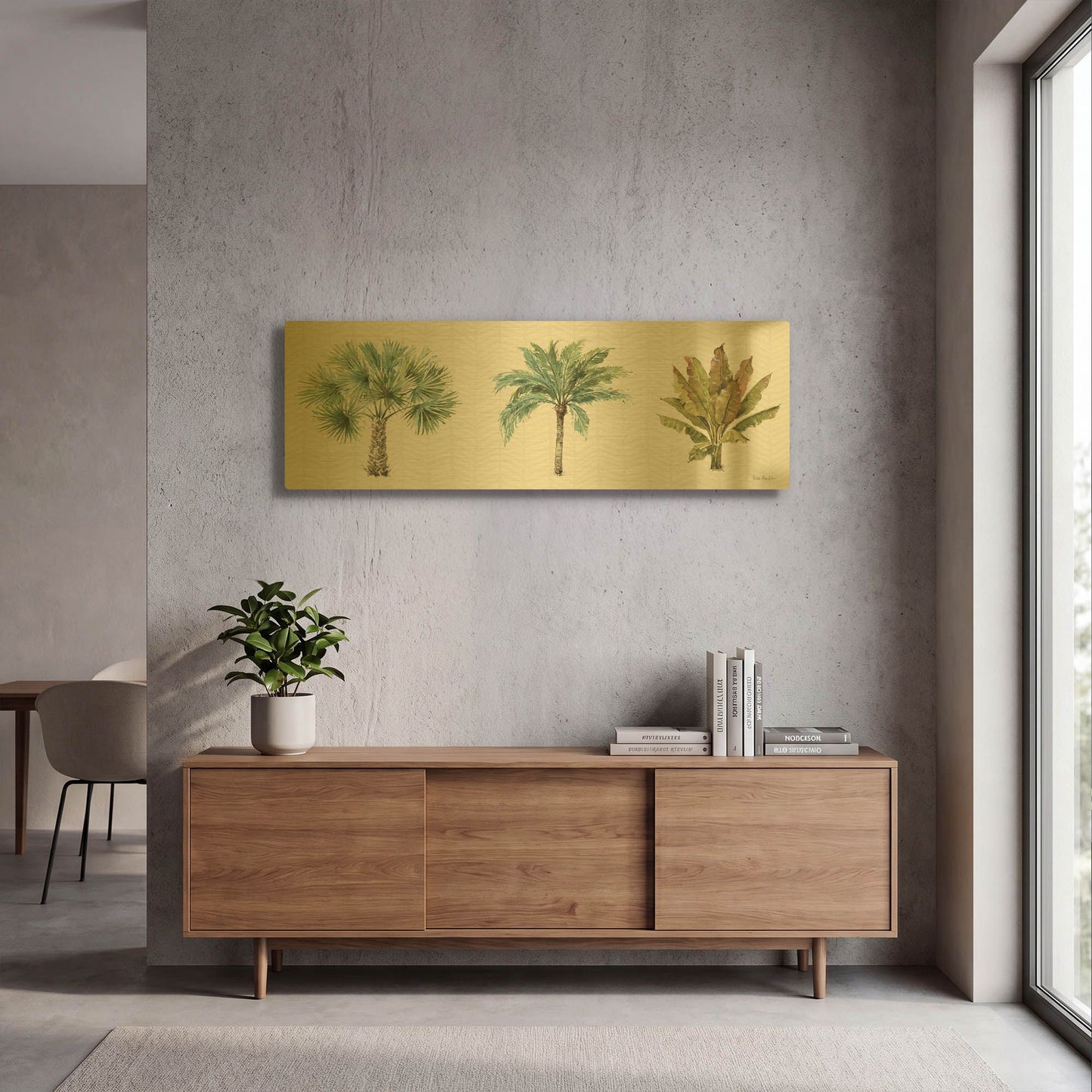 'Mixed Greens XV' By Lisa Audit Gold Metal Wall Art