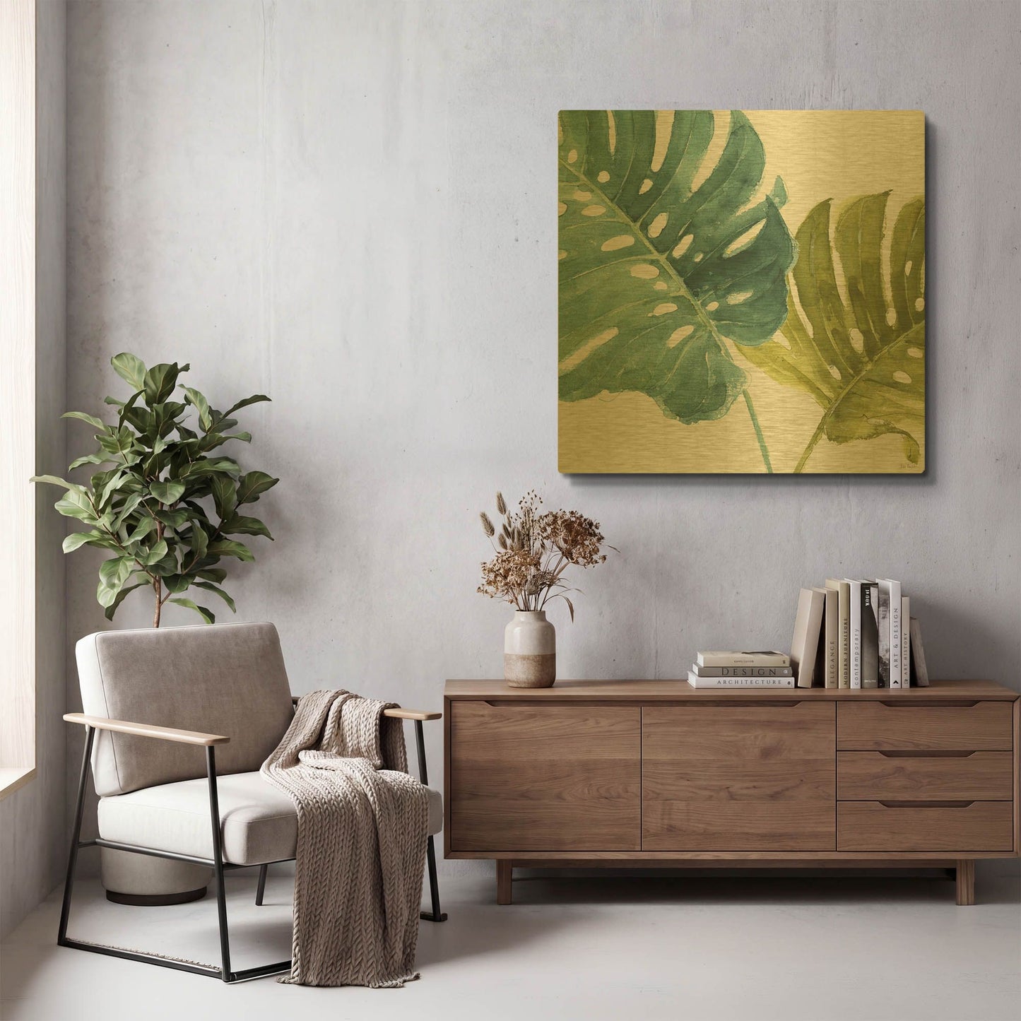 'Mixed Greens LXXV' By Lisa Audit Gold Metal Wall Art