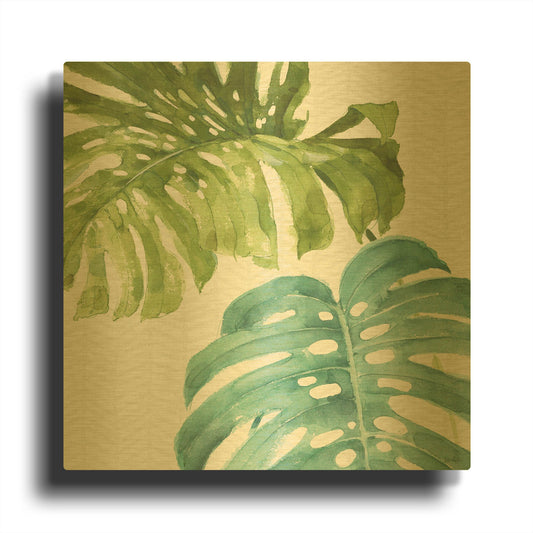 'Mixed Greens LXXVI' By Lisa Audit Gold Metal Wall Art