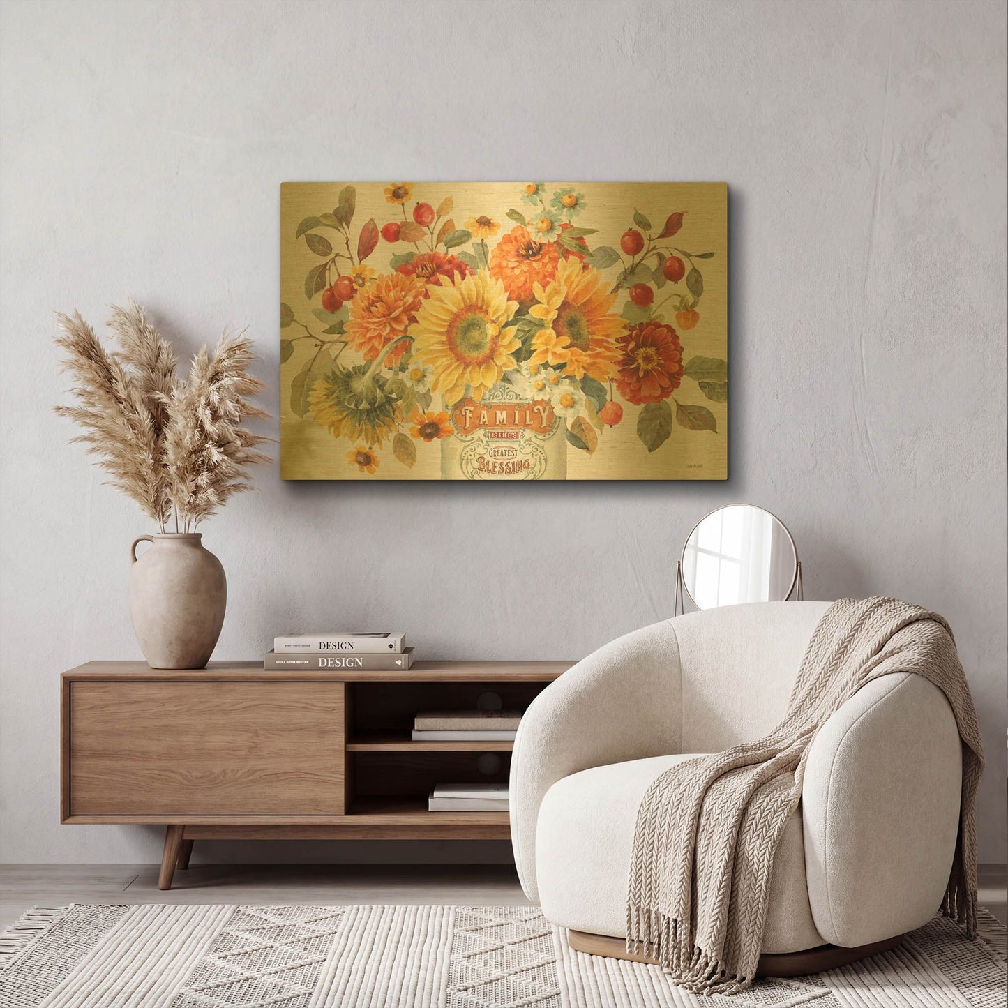 'Autumn In Bloom I' By Lisa Audit Gold Metal Wall Art