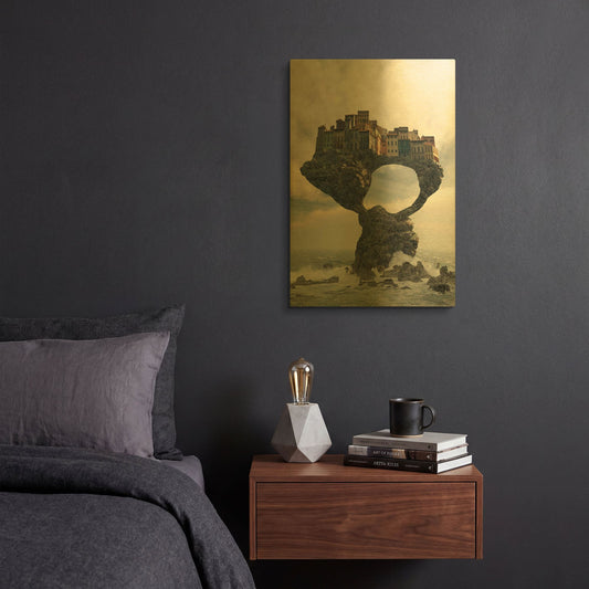 'Precarious' By Cynthia Decker Gold Metal Wall Art
