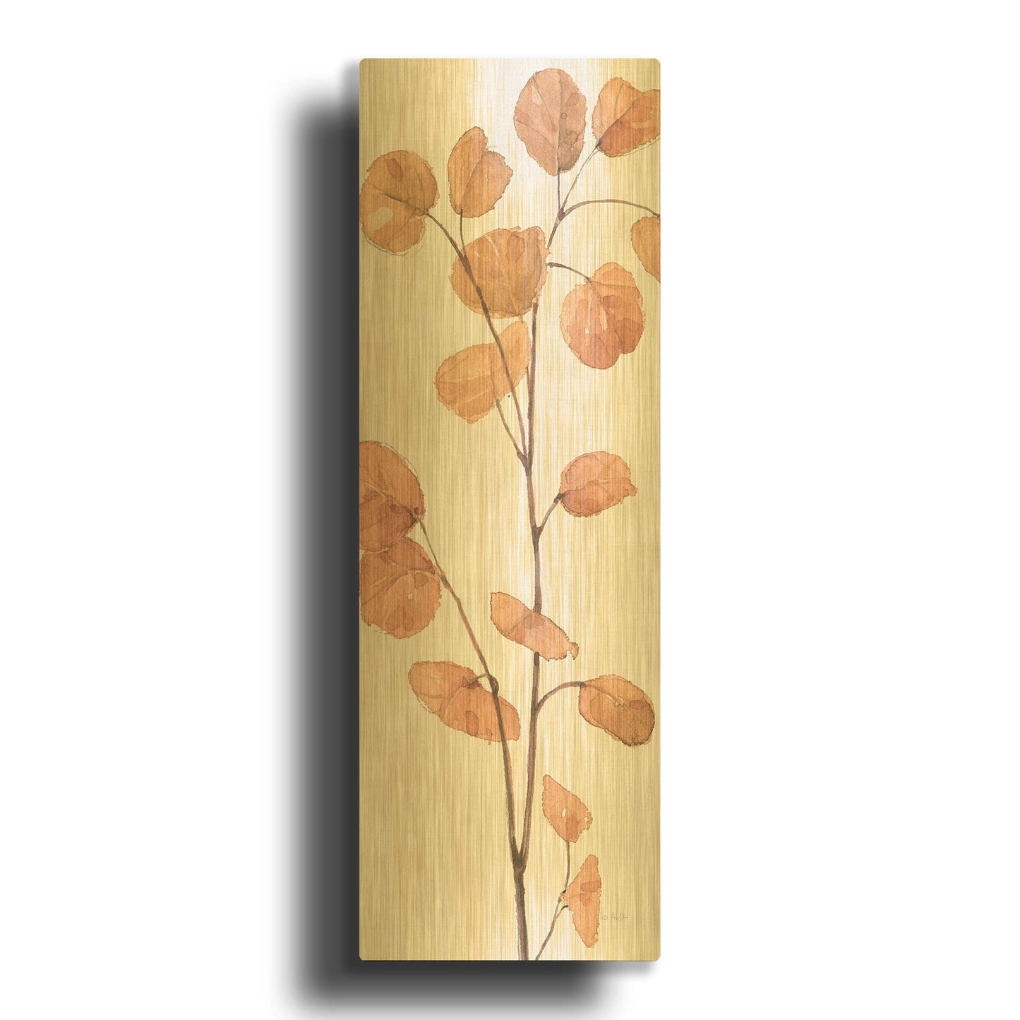'Soft Terracotta Mixed Greens LIX' By Lisa Audit Gold Metal Wall Art