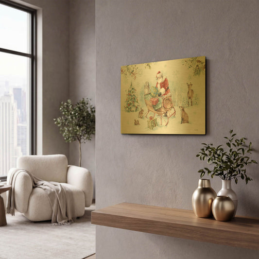 'Magical Holidays I' By Lisa Audit Gold Metal Wall Art