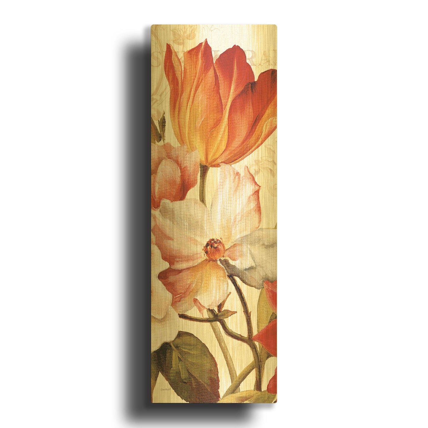 'Poesie Florale Panel I' By Lisa Audit Gold Metal Wall Art