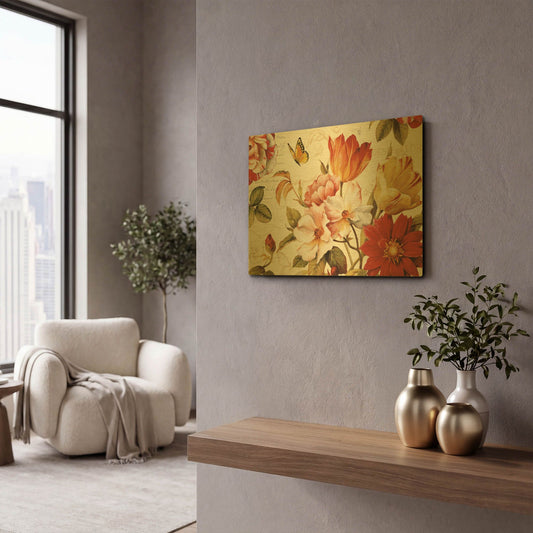 'Poesie Florale III' By Lisa Audit Gold Metal Wall Art