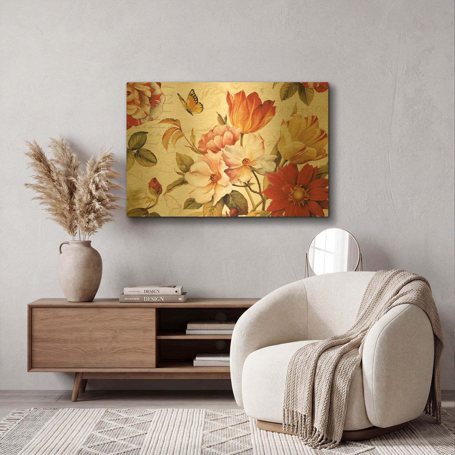 'Poesie Florale III' By Lisa Audit Gold Metal Wall Art