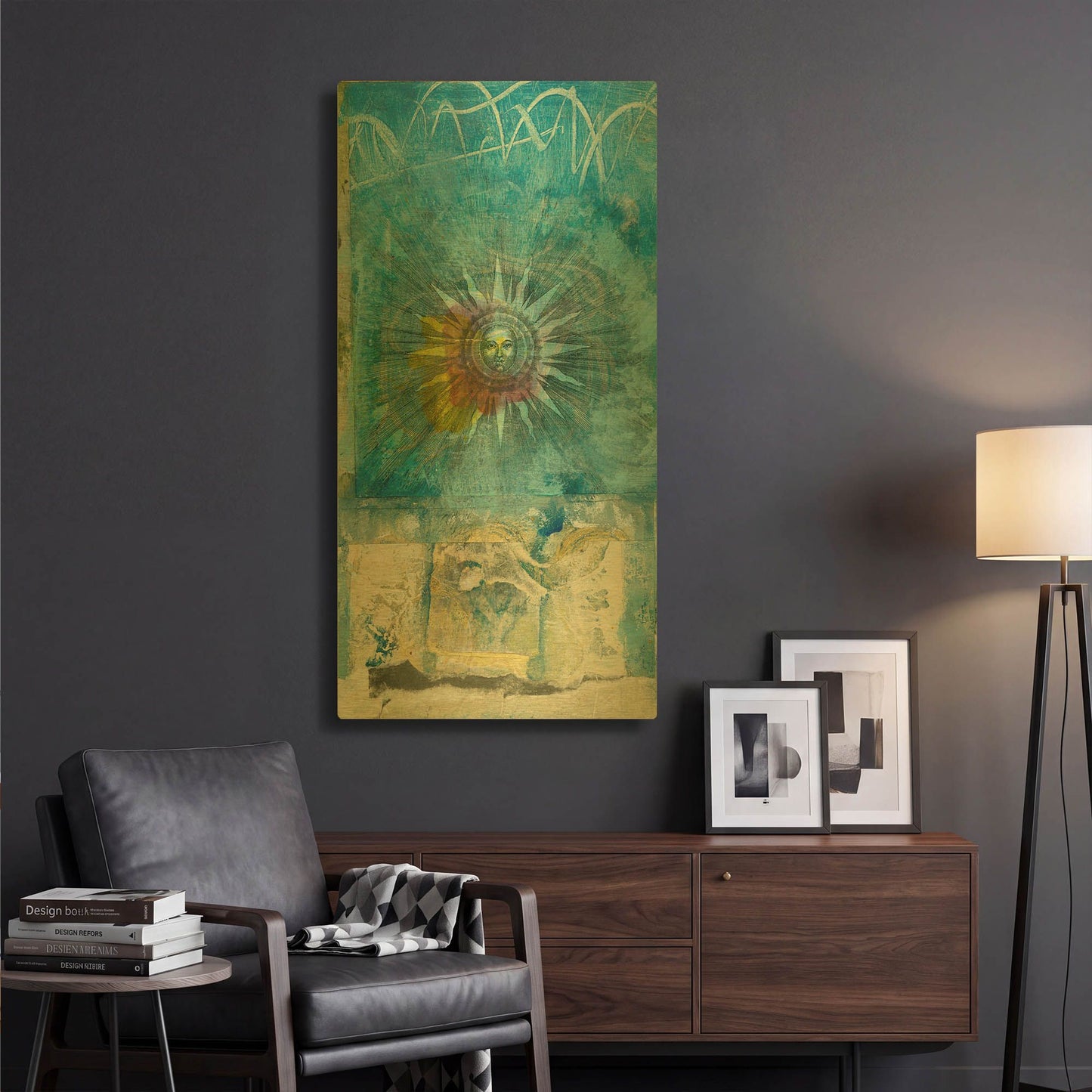 'Ancient Sun' By Elena Ray Gold Metal Wall Art